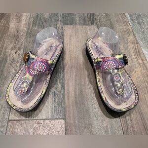 ALEGRIA CAR-392 Carina Kenya Multicolor Thong Sandals Size EU 39 US 8.5 BOHO